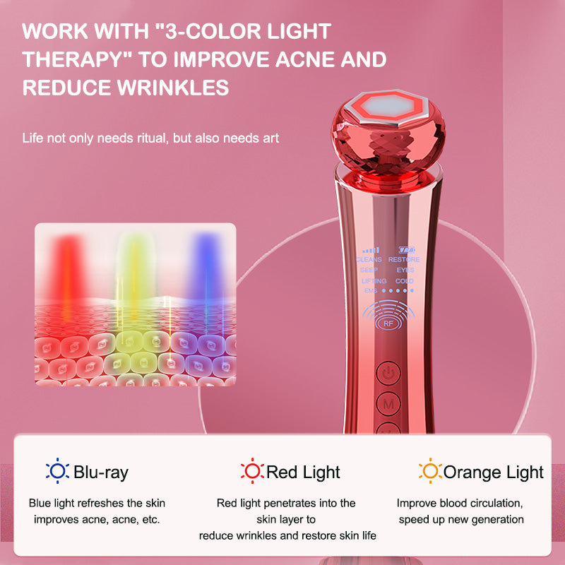 Portable Microcurrent Facial Device Lifting Tighten Wrinkle Removal Skin Care Whitening Handheld Facial Massager - E-Esther Clothing Store