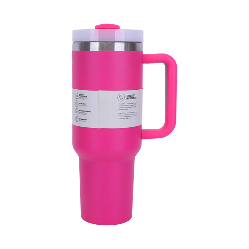 40 oz Insulated Tumbler with Straw, Handle & Lid – Stainless Steel, Hot & Cold Drinks, Fits Car Cup Holders - E-Esther Clothing Store