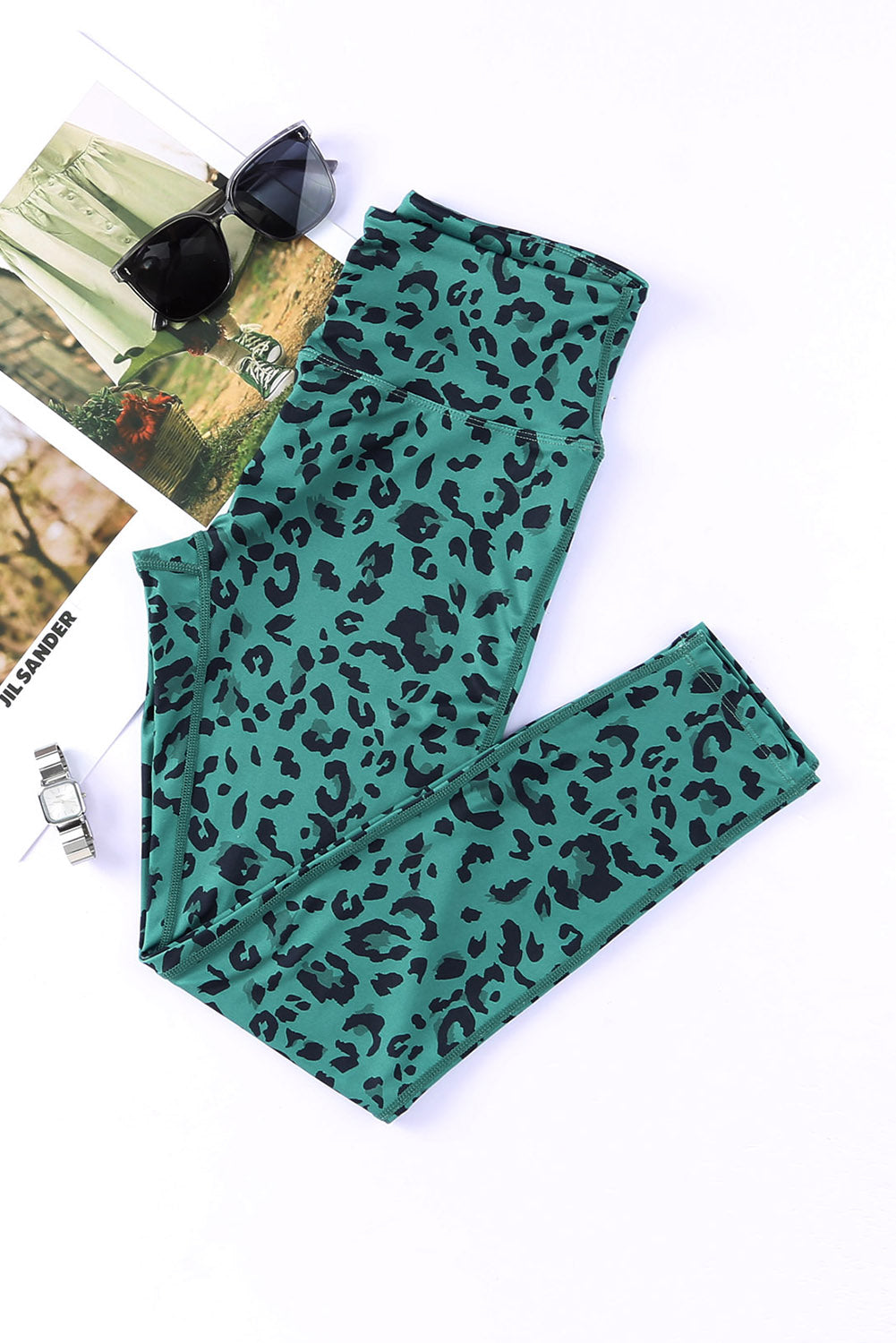 Green Classic Leopard Print Active Leggings - E-Esther Clothing Store