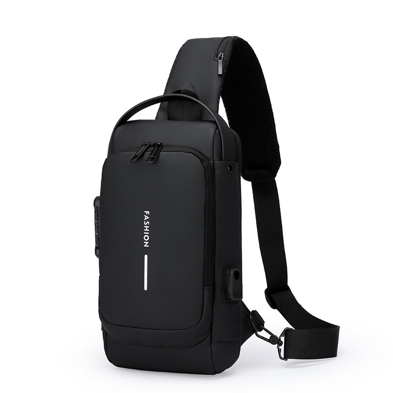 Motorcycle bag password anti-theft chest bag men's shoulder bag large capacity casual men's bag multifunctional crossbody bag - E-Esther Clothing Store