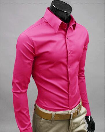 Men Shirt Long Sleeve Fashion Mens Casual Shirts Cotton Solid Color Business Slim Fit Social Camisas Masculina - E-Esther Clothing Store