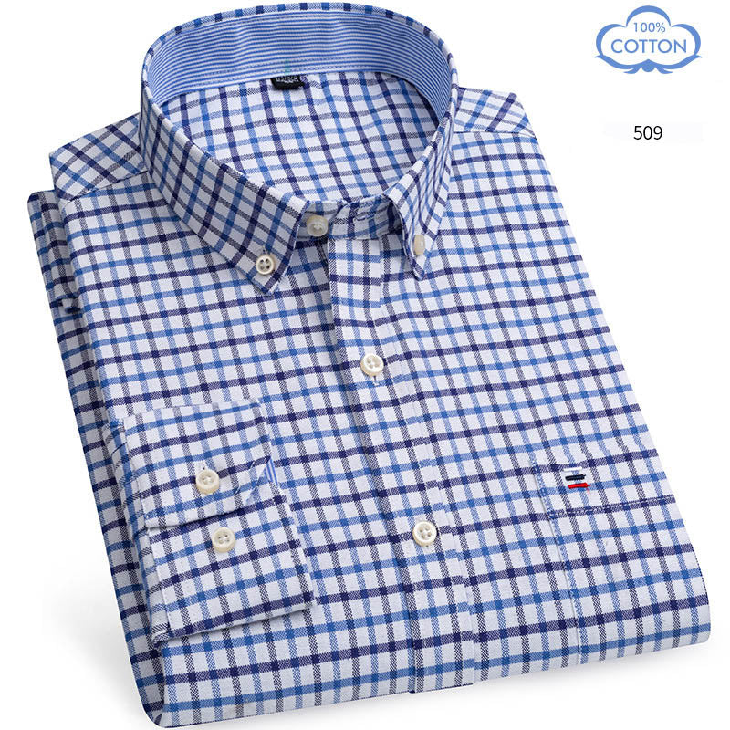 Pure Cotton Oxford Spun Long Sleeved Shirt
