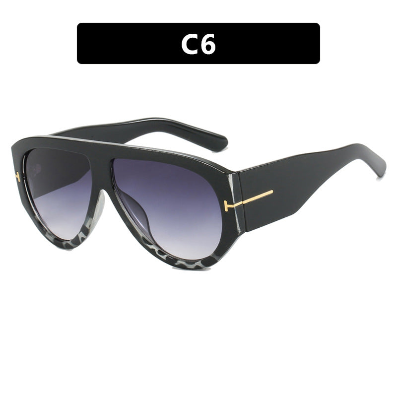 T-shaped large frame sunglasses, pilot's toad fashion cross-border sunglasses, personalized women's sunglasses - E-Esther Clothing Store