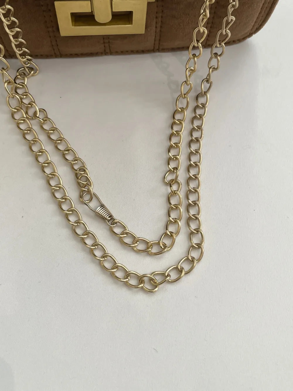 Solid Color Chain Shoulder Bag - E-Esther Clothing Store