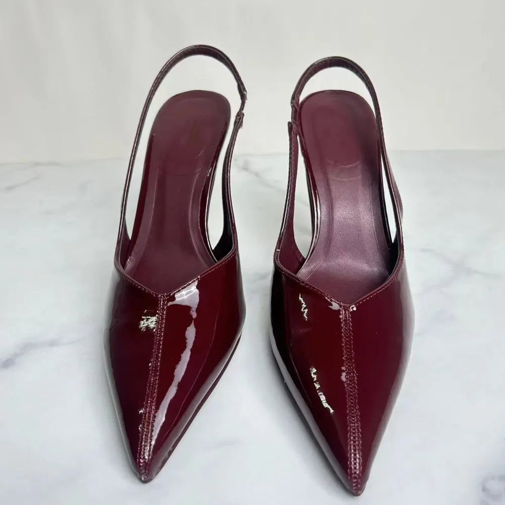 Slingback Point Toe Stiletto Pumps - E-Esther Clothing Store