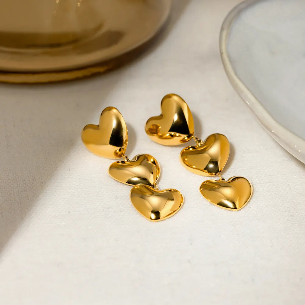 Stainless Steel Heart Earrings - E-Esther Clothing Store