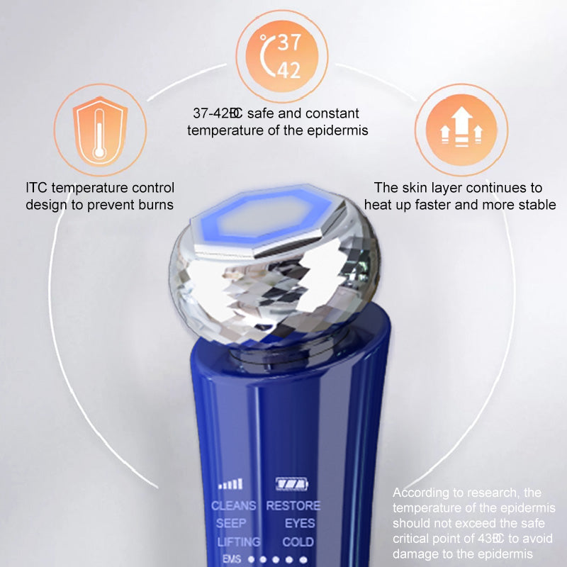 Portable Microcurrent Facial Device Lifting Tighten Wrinkle Removal Skin Care Whitening Handheld Facial Massager - E-Esther Clothing Store