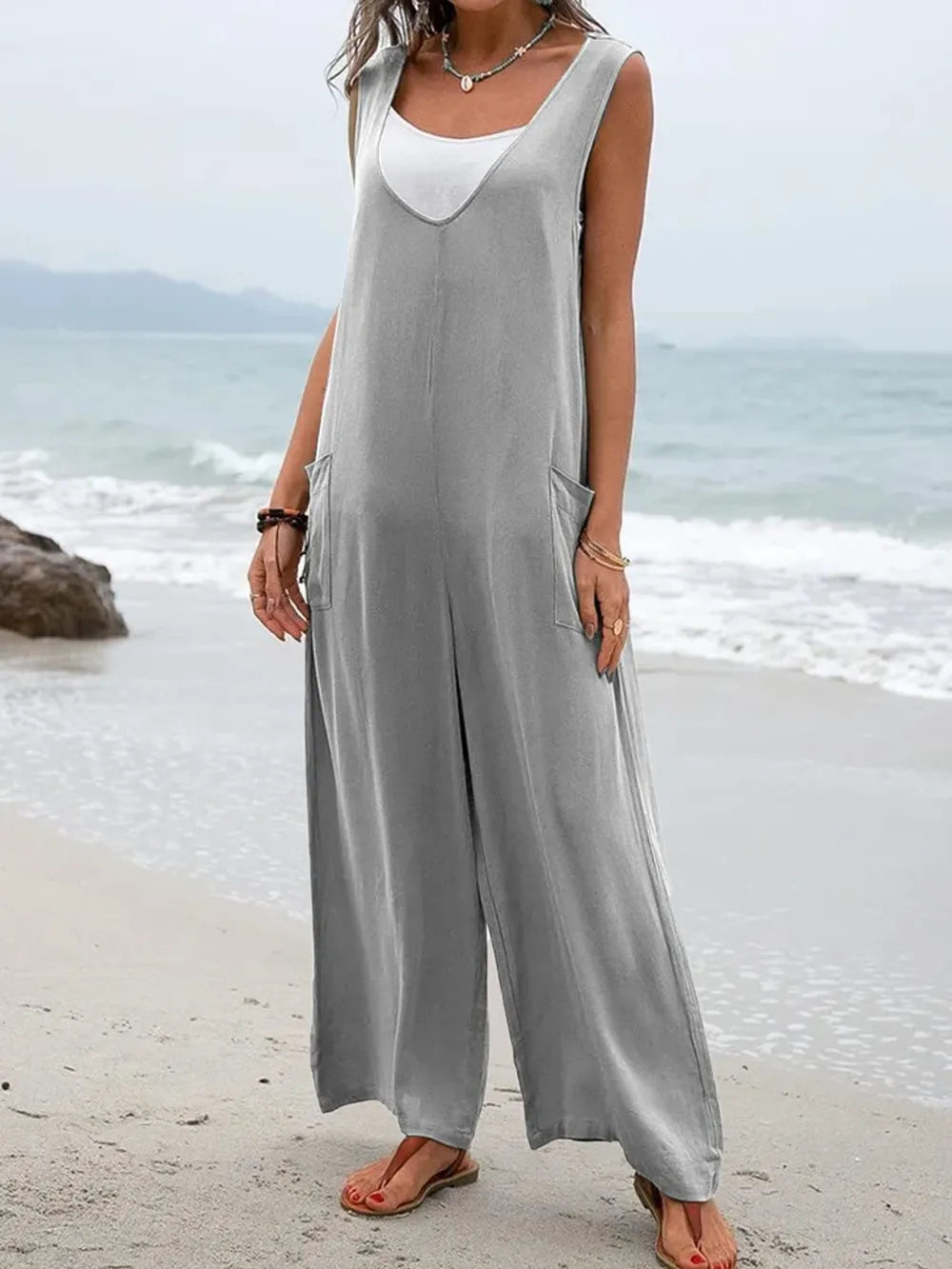 Spring and summer style women's jumpsuit sleeveless women's jumpsuit - E-Esther Clothing Store