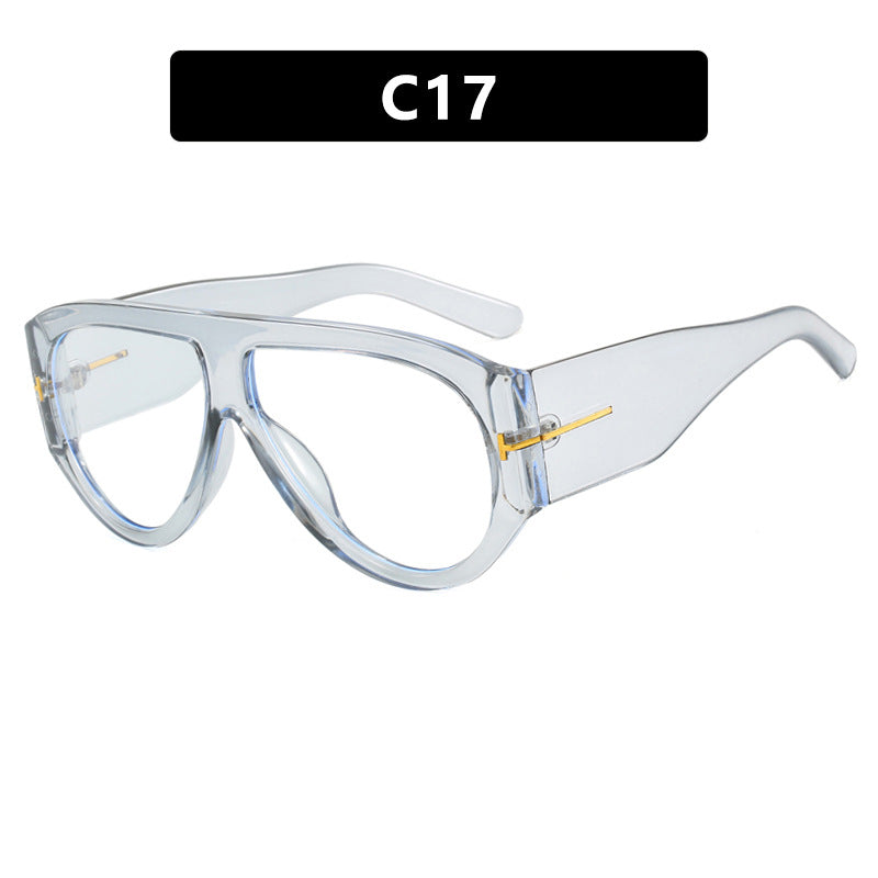 T-shaped large frame sunglasses, pilot's toad fashion cross-border sunglasses, personalized women's sunglasses - E-Esther Clothing Store