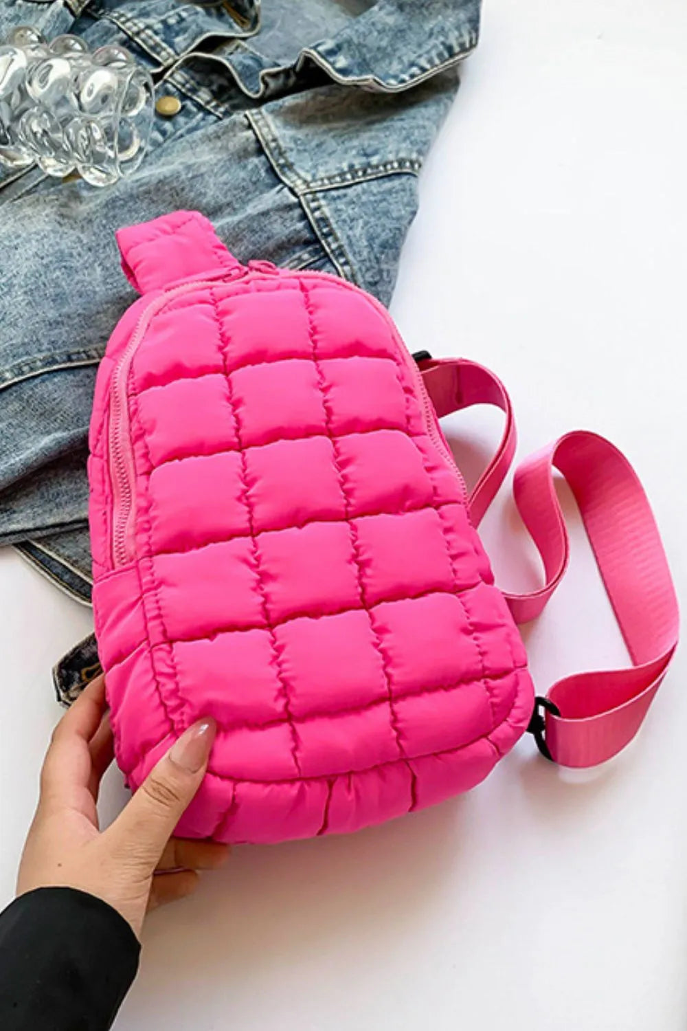 Quilted Nylon Crossbody Bag - E-Esther Clothing Store