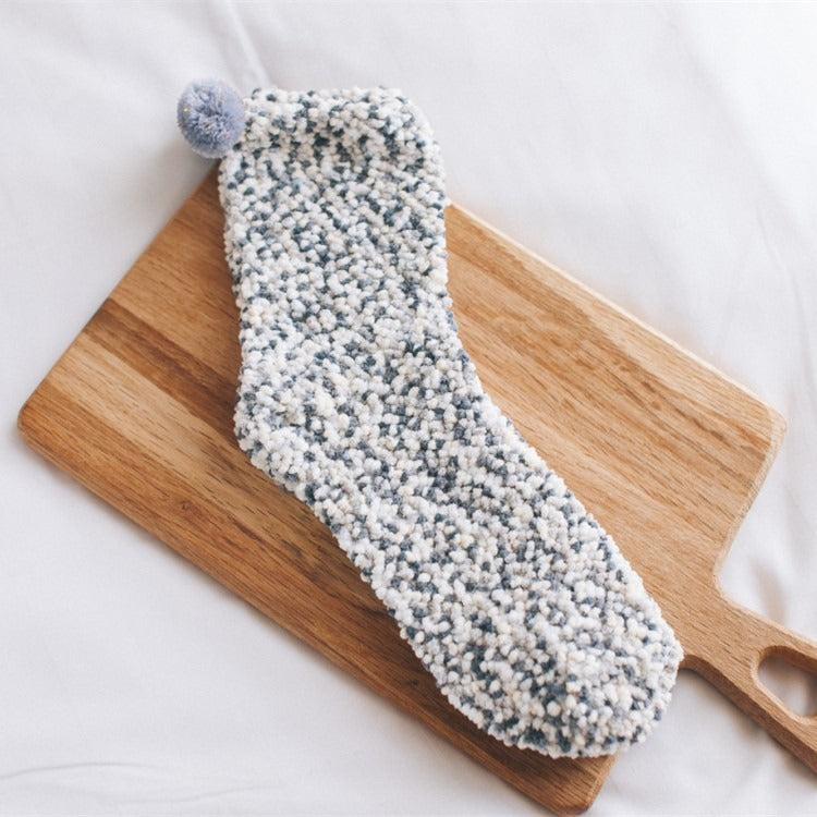 Personalized Coral Wool Socks Medium Tube Socks Cake Socks Thickened Warm Home Floor Towels Sleep Socks - E-Esther Clothing Store