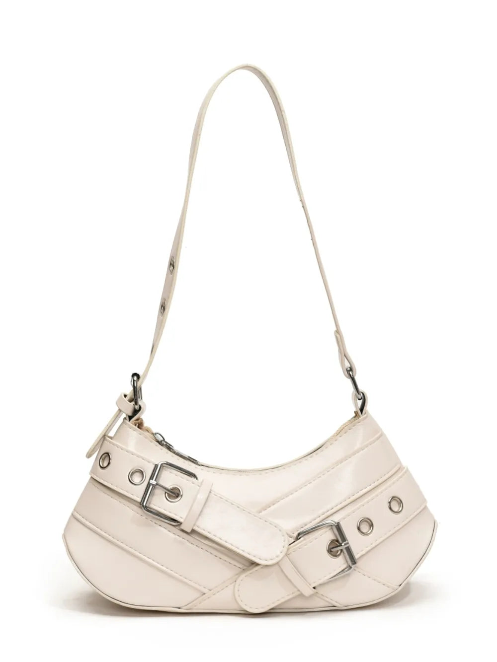 PU Leather Buckle Shoulder Bag - E-Esther Clothing Store