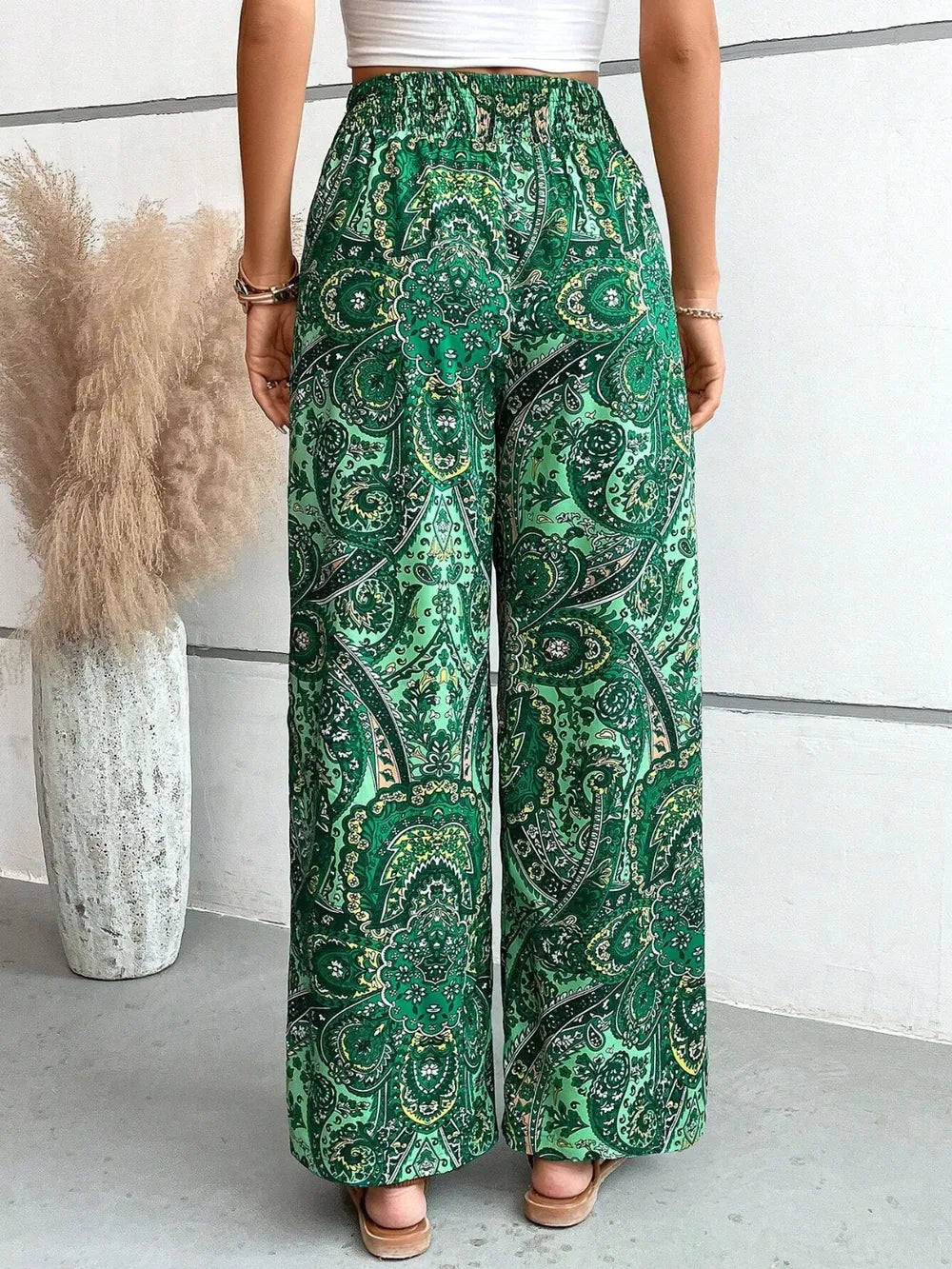 Printed Wide Leg Pants - E-Esther Clothing Store