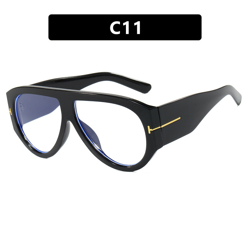 T-shaped large frame sunglasses, pilot's toad fashion cross-border sunglasses, personalized women's sunglasses - E-Esther Clothing Store