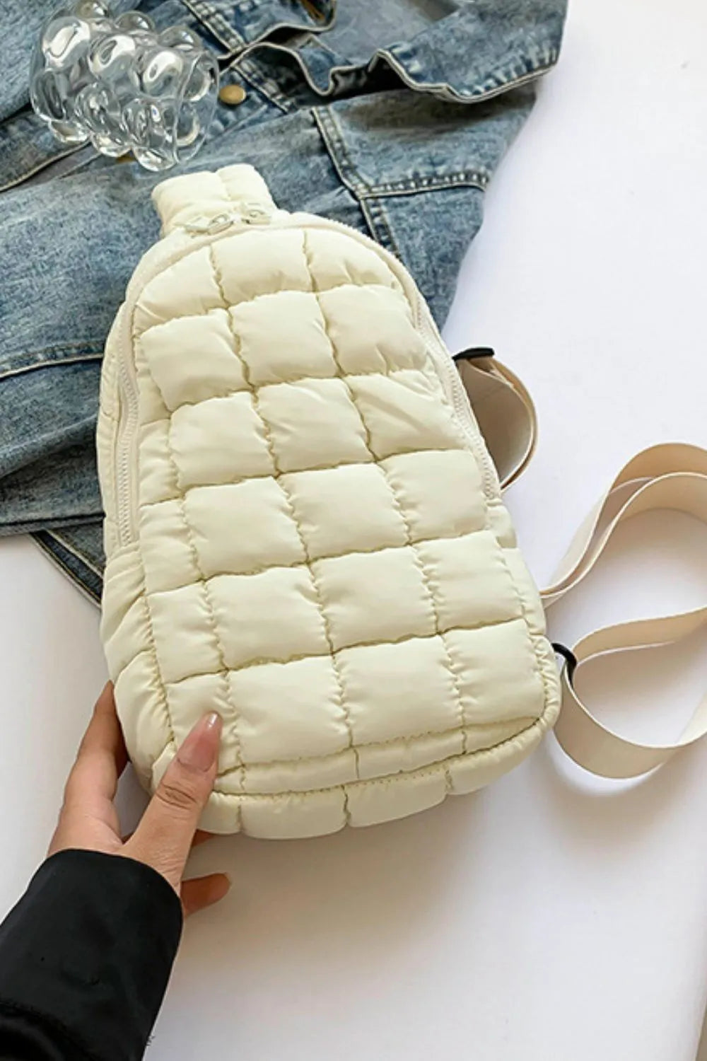 Quilted Nylon Crossbody Bag - E-Esther Clothing Store