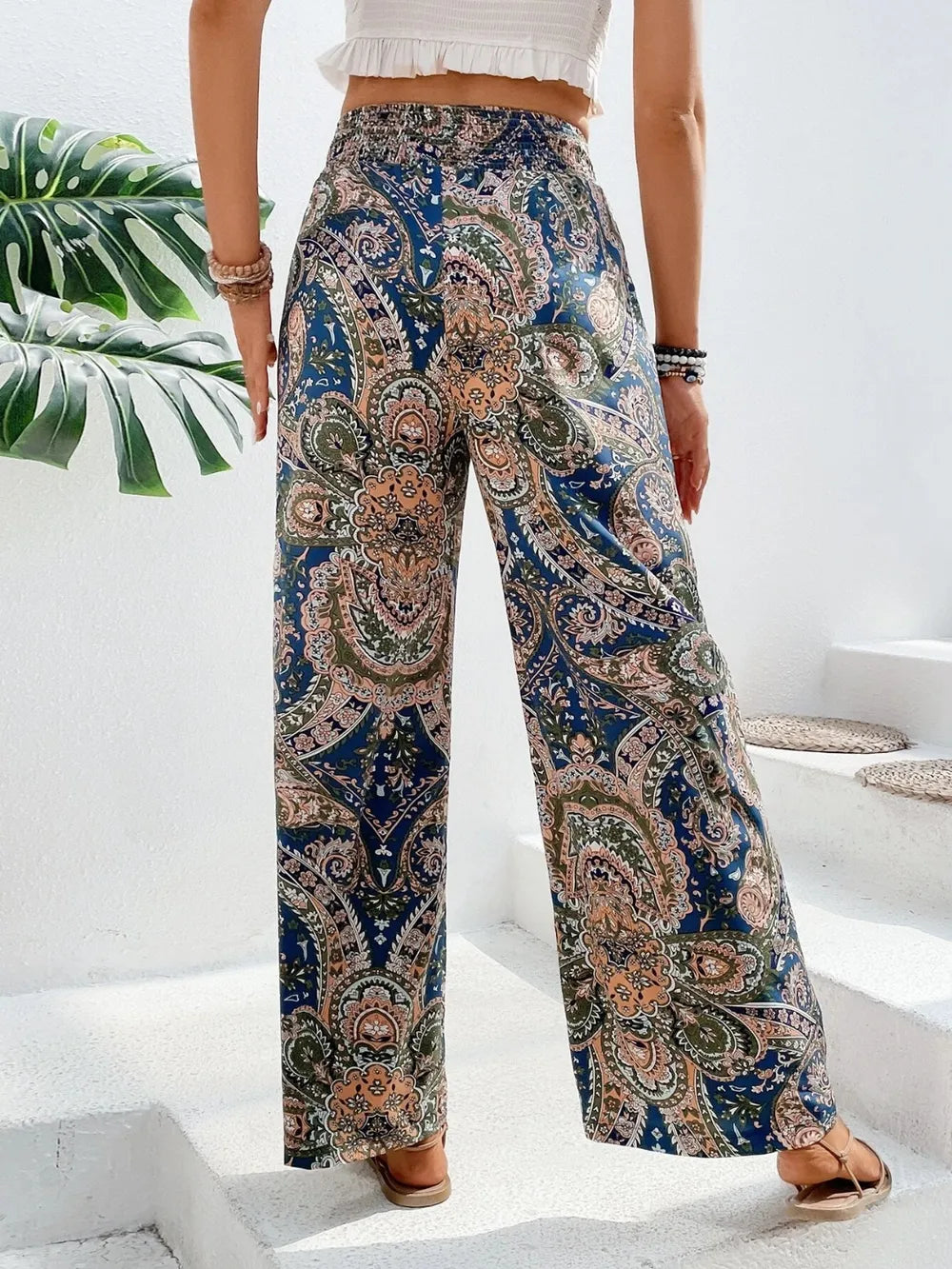 Printed Wide Leg Pants - E-Esther Clothing Store