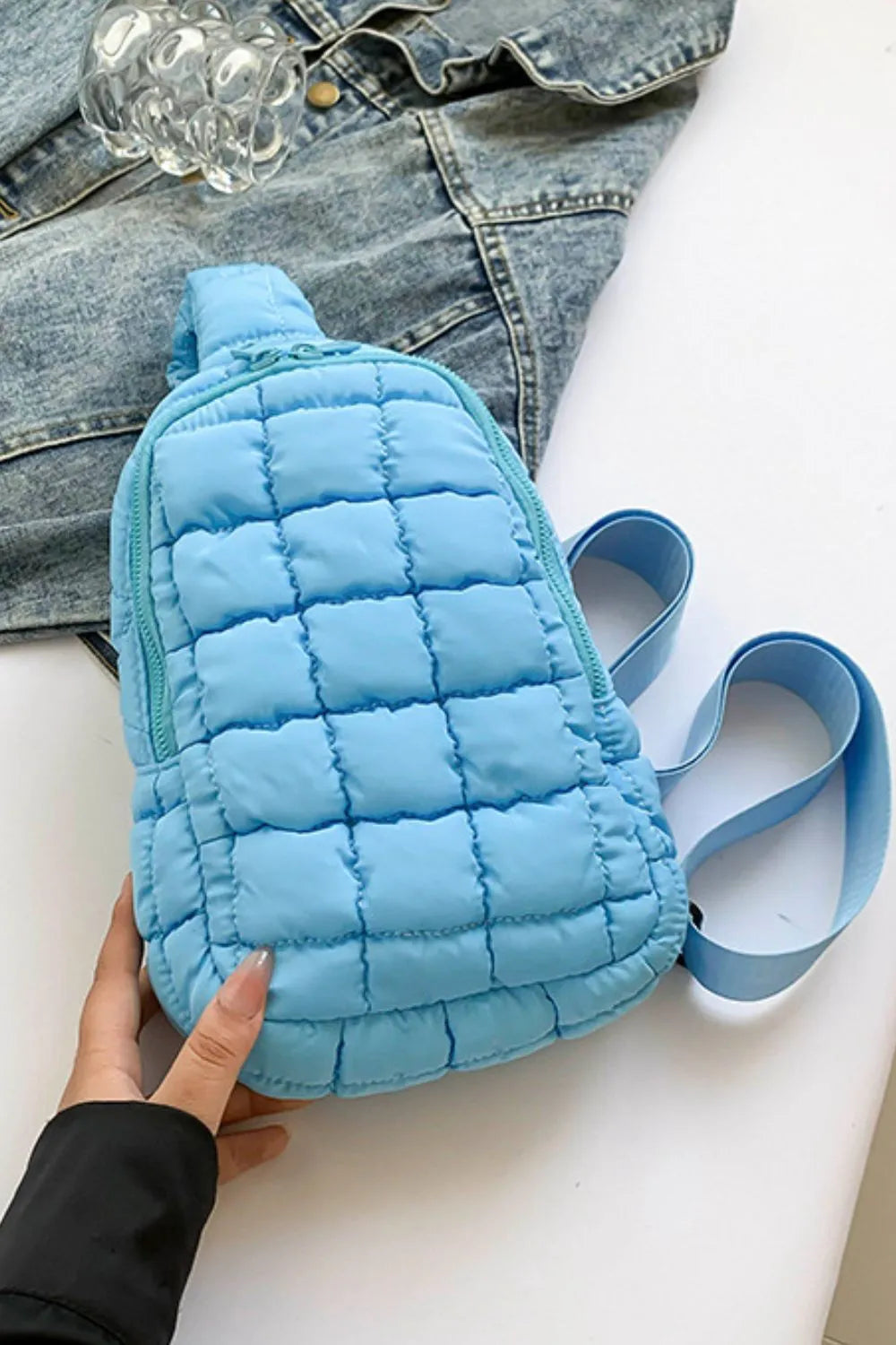 Quilted Nylon Crossbody Bag - E-Esther Clothing Store