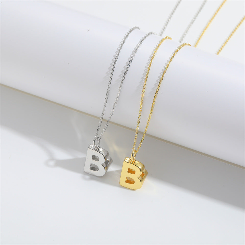 Roman retro flag design pendant necklace for women's collarbone chain - E-Esther Clothing Store