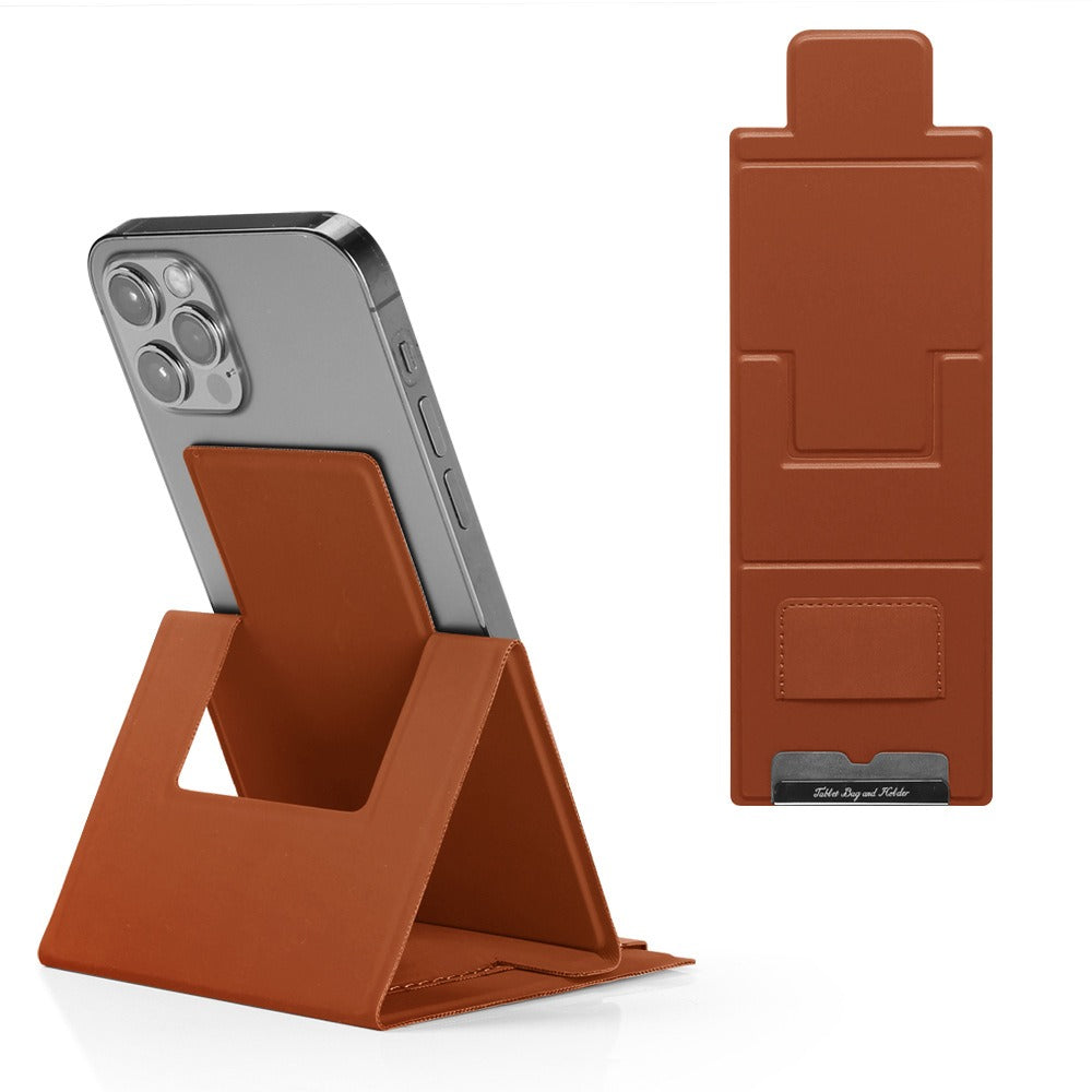 Personalized mobile phone stand desktop office folding stand PU leather ultra-thin stand - E-Esther Clothing Store