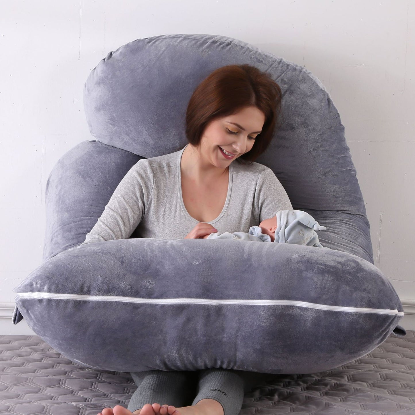 Pregnant women's detachable crystal velvet G-type side lying waist protection pillow - E-Esther Clothing Store
