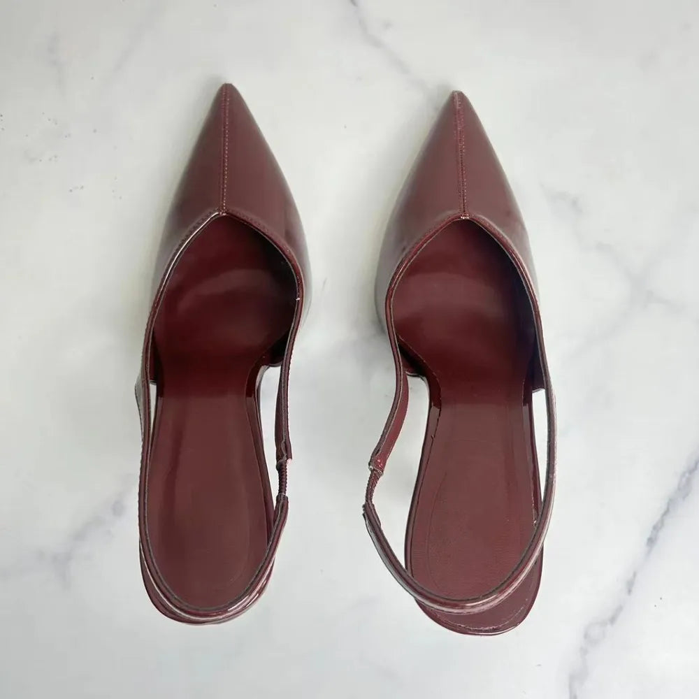 Slingback Point Toe Stiletto Pumps - E-Esther Clothing Store