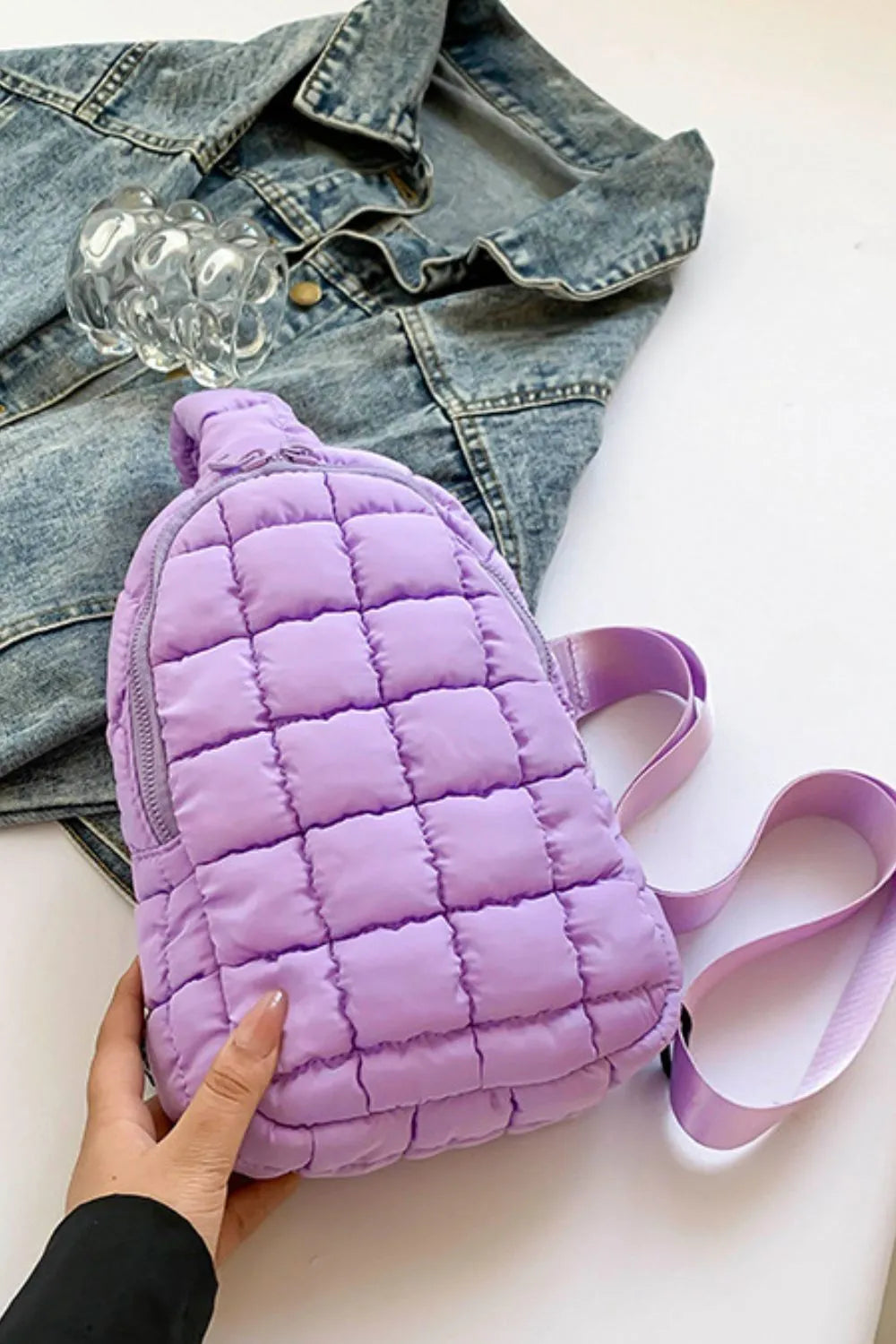 Quilted Nylon Crossbody Bag - E-Esther Clothing Store