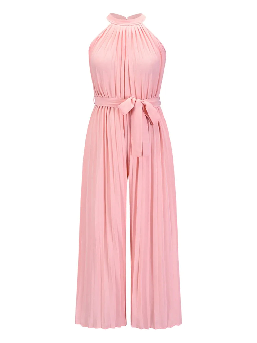 Cutout Tied Pleated Sleeveless Jumpsuit - E-Esther Clothing Store