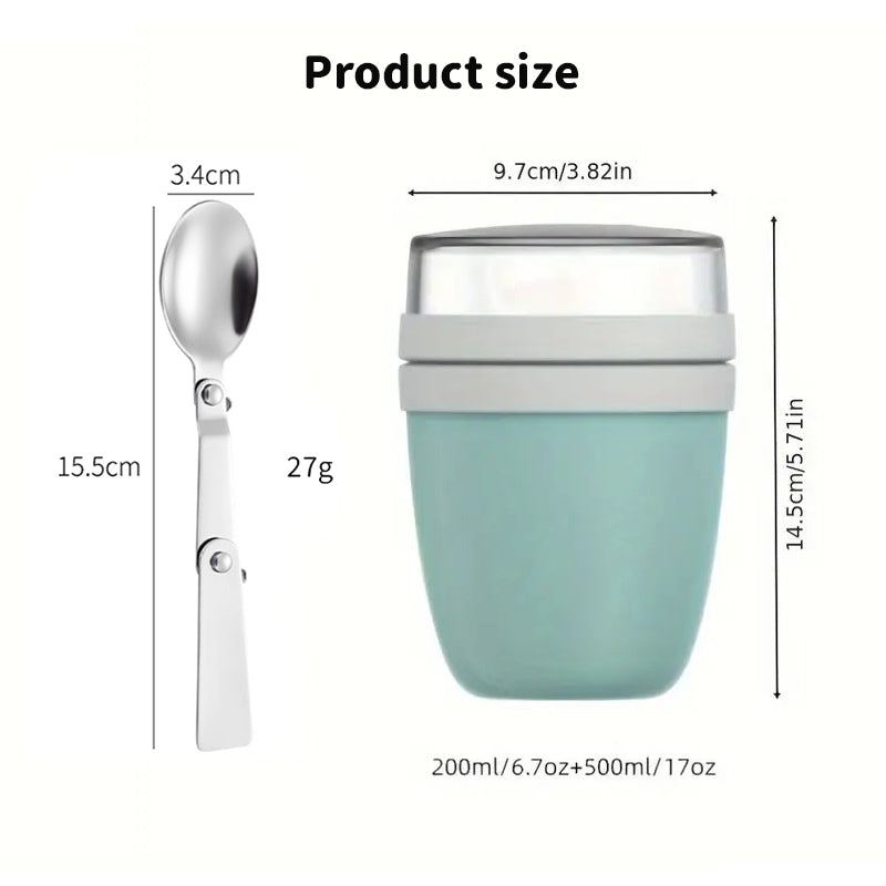 Portable Yogurt Cereal Cups with Lids. Ideal for Overnight Oats, DIY Salads & Parfaits. Great for Breakfast or Lunch - E-Esther Clothing Store