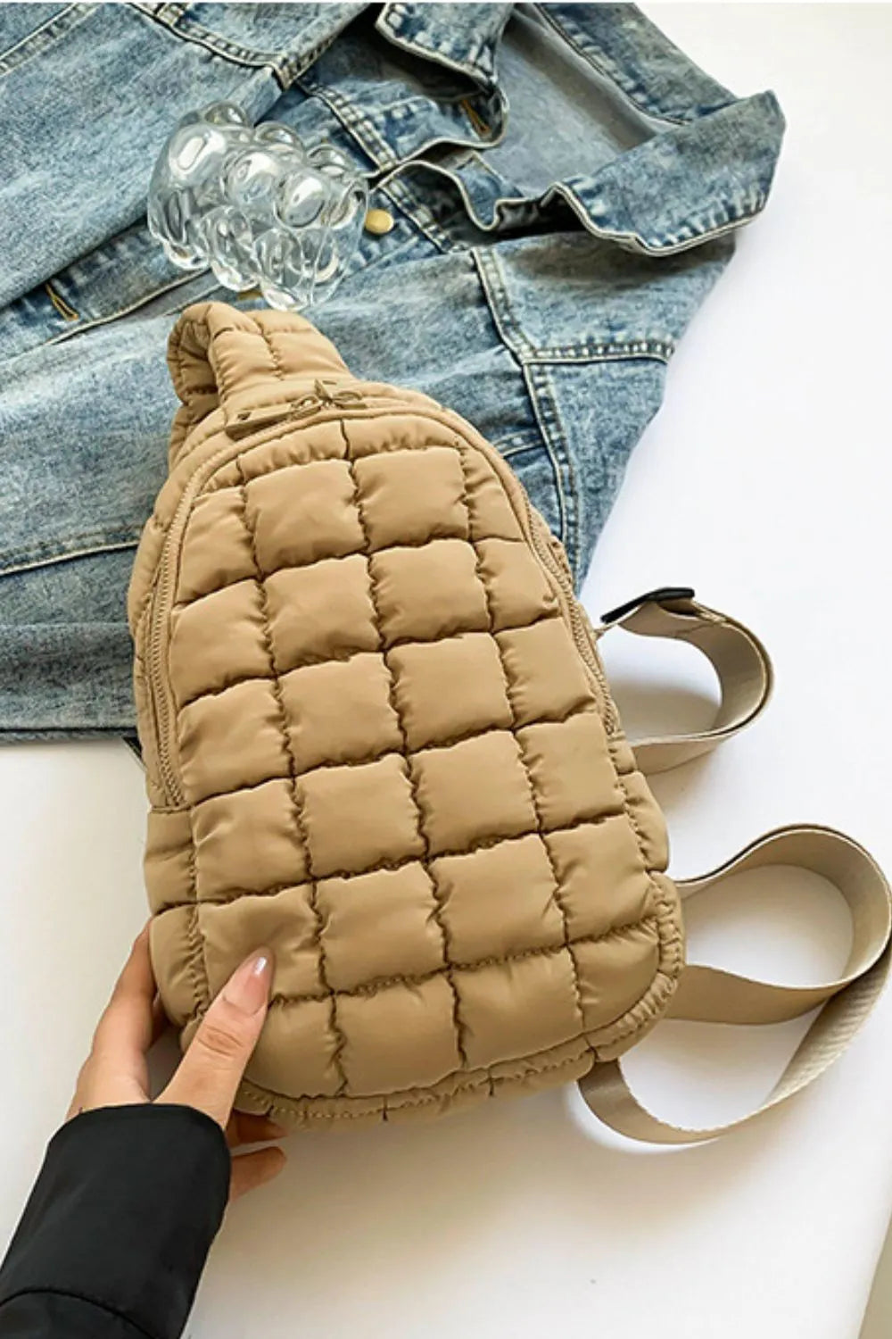 Quilted Nylon Crossbody Bag - E-Esther Clothing Store