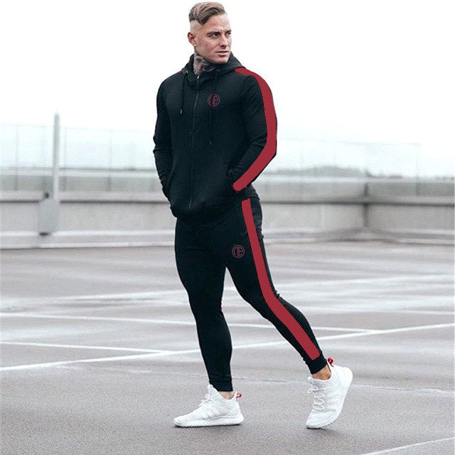 Sport Man Tracksuit Running Gym Men Set Sport Clothing Set Joggers Fitness Bodybuilding Sports Suits Mens Hoodie+Pants Suit Men - E-Esther Clothing Store