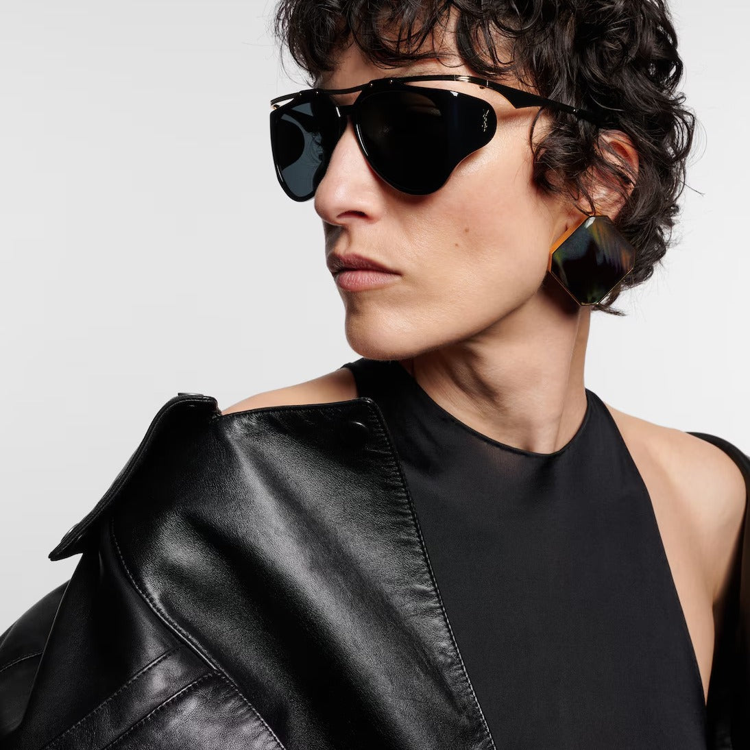 Sunglasses, European and American street photos, Instagram influencers, models, geometric metal frames, sunglasses for women - E-Esther Clothing Store