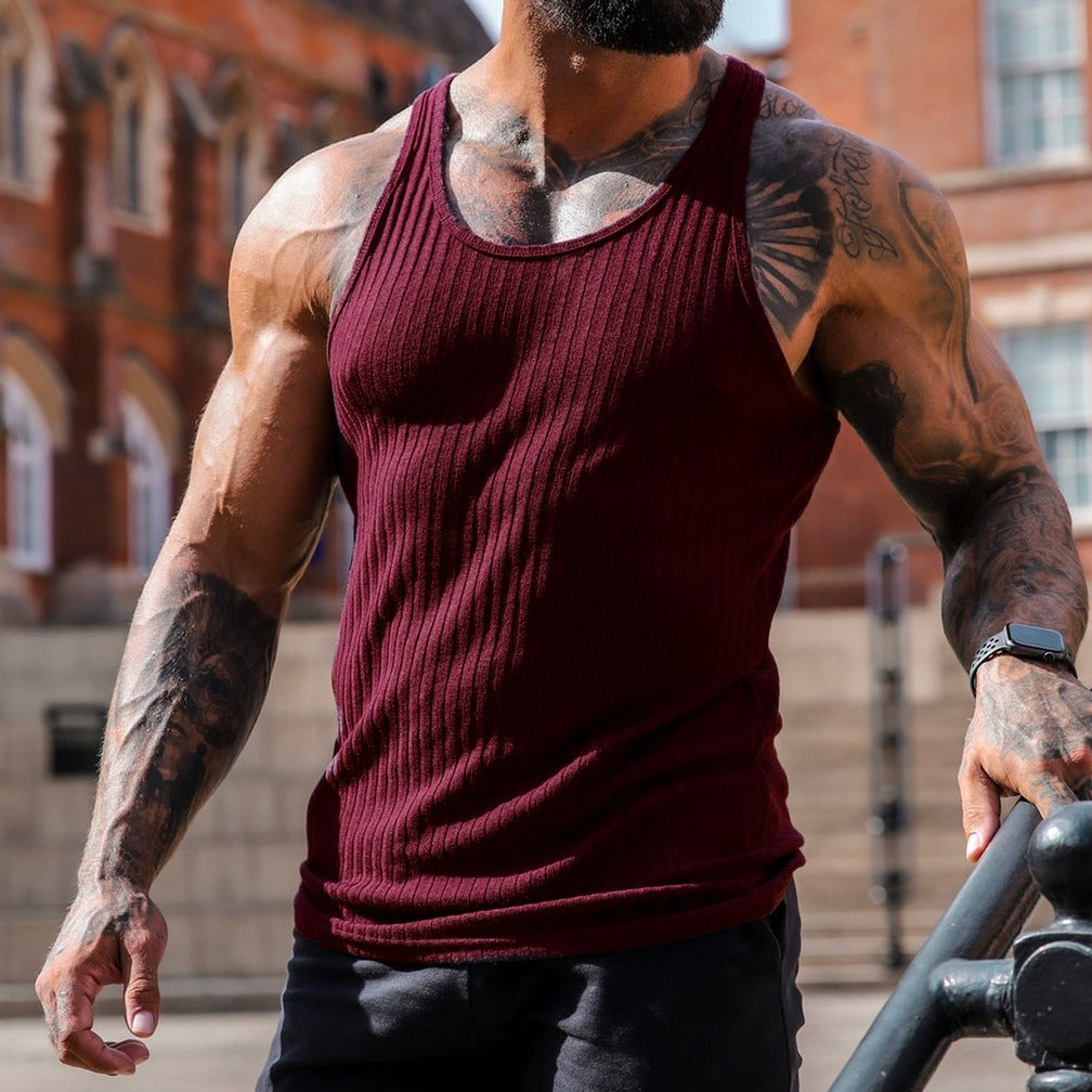Knitted Vertical Stripe Tank Top