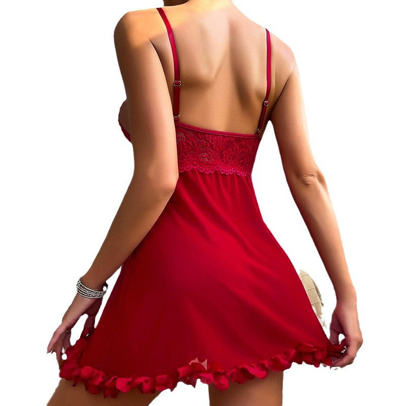 Sexy and erotic sleepwear with lace perspective and seductive jumpsuit - E-Esther Clothing Store