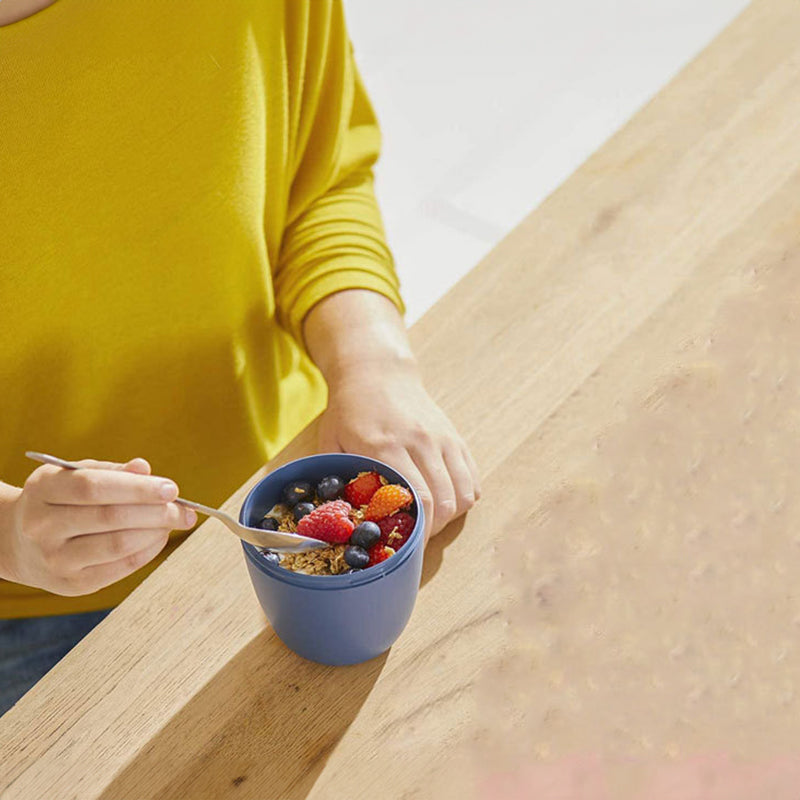 Portable Yogurt Cereal Cups with Lids. Ideal for Overnight Oats, DIY Salads & Parfaits. Great for Breakfast or Lunch - E-Esther Clothing Store