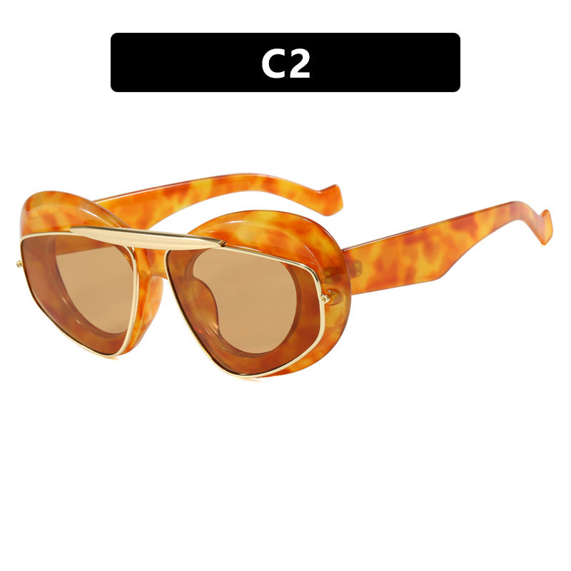 Inflatable bread toad shaped sunglasses, high-end and personalized cat eye sunglasses, internet famous Instagram sunglasses - E-Esther Clothing Store