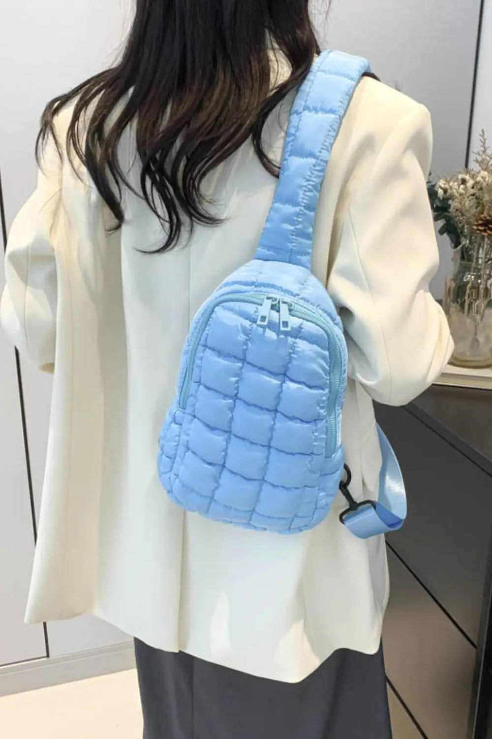 Quilted Nylon Crossbody Bag - E-Esther Clothing Store