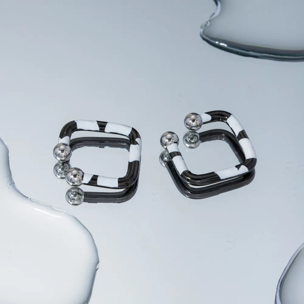 Stainless Steel Oil Drip Cuff Earrings - E-Esther Clothing Store