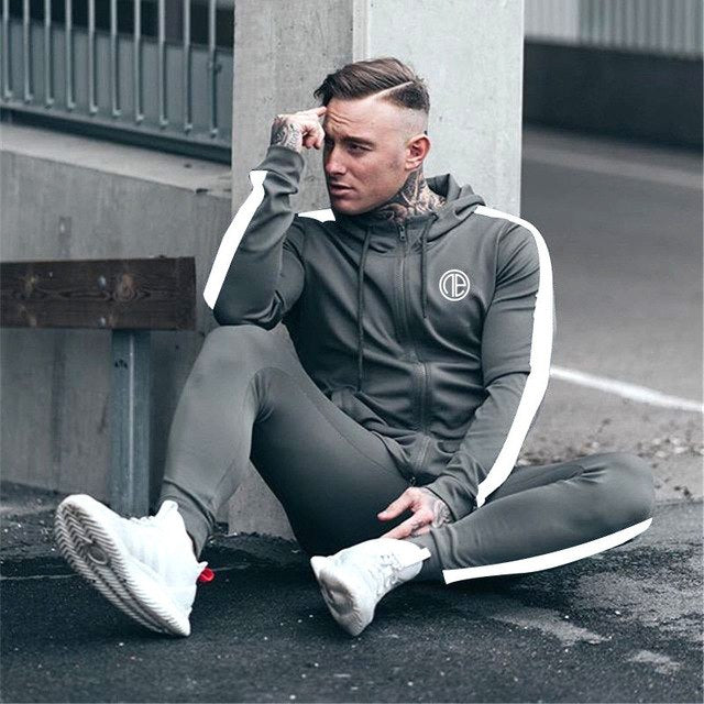 Sport Man Tracksuit Running Gym Men Set Sport Clothing Set Joggers Fitness Bodybuilding Sports Suits Mens Hoodie+Pants Suit Men - E-Esther Clothing Store