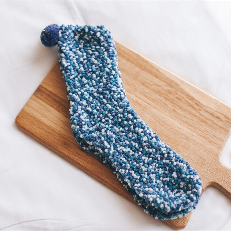 Personalized Coral Wool Socks Medium Tube Socks Cake Socks Thickened Warm Home Floor Towels Sleep Socks - E-Esther Clothing Store