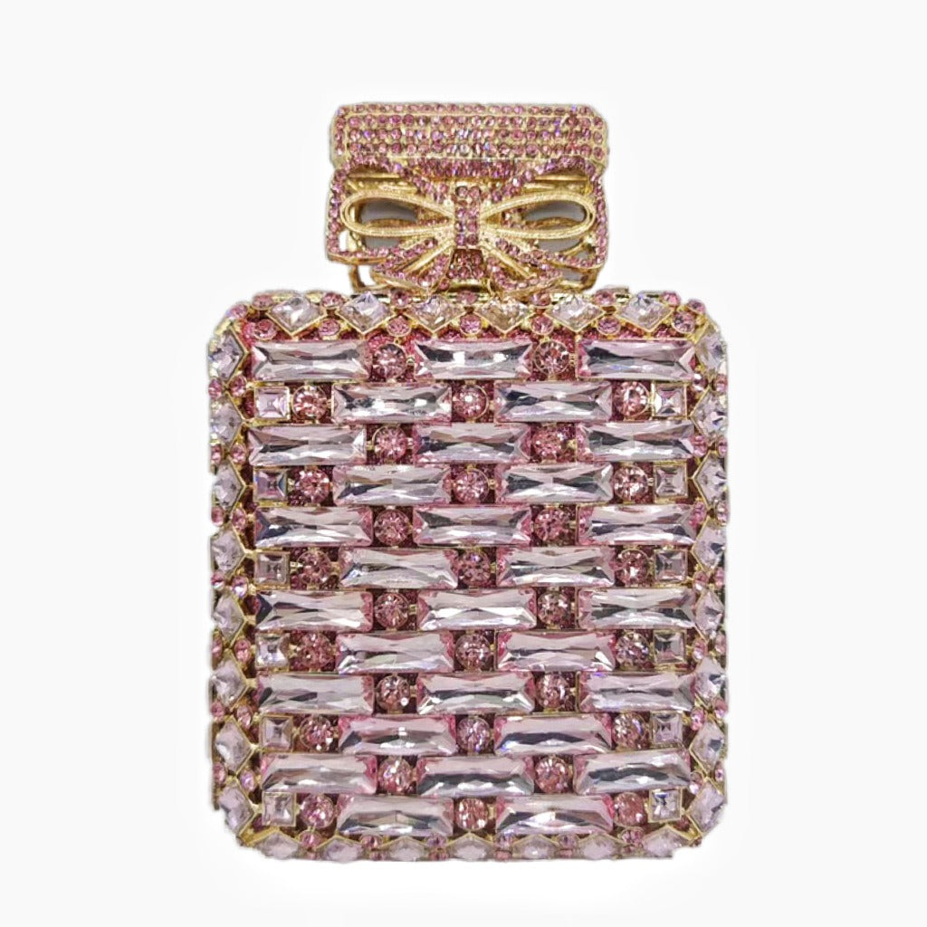 Perfume bottle with diamond hand bag Crystal Bag - E-Esther Clothing Store