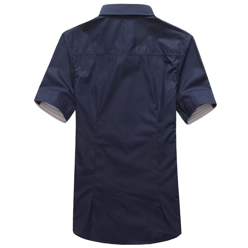 Mushroom Embroidery Mens Short Sleeve Casual Shirts Summer Cotton Shirts - E-Esther Clothing Store