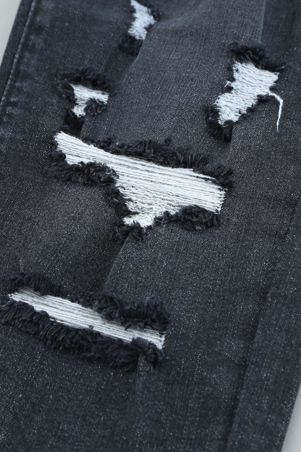 Black Distressed Boyfriend Denim Pants - E-Esther Clothing Store
