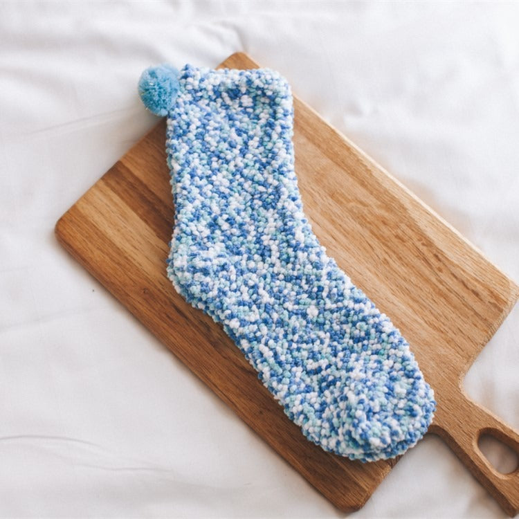 Personalized Coral Wool Socks Medium Tube Socks Cake Socks Thickened Warm Home Floor Towels Sleep Socks - E-Esther Clothing Store