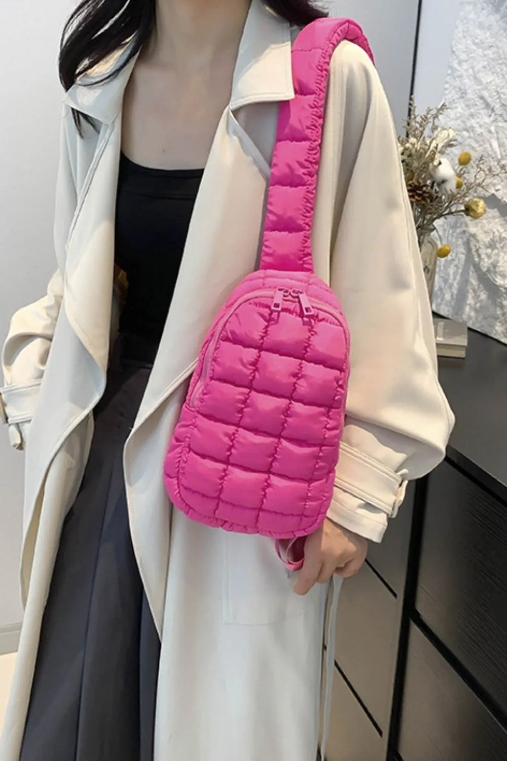 Quilted Nylon Crossbody Bag - E-Esther Clothing Store