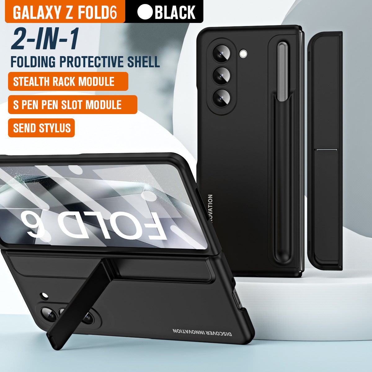Samsung zfold 6 phone case FOLD5 folding screen pen slot bracket 2-in-1 all inclusive anti fall protective case is suitable - E-Esther Clothing Store