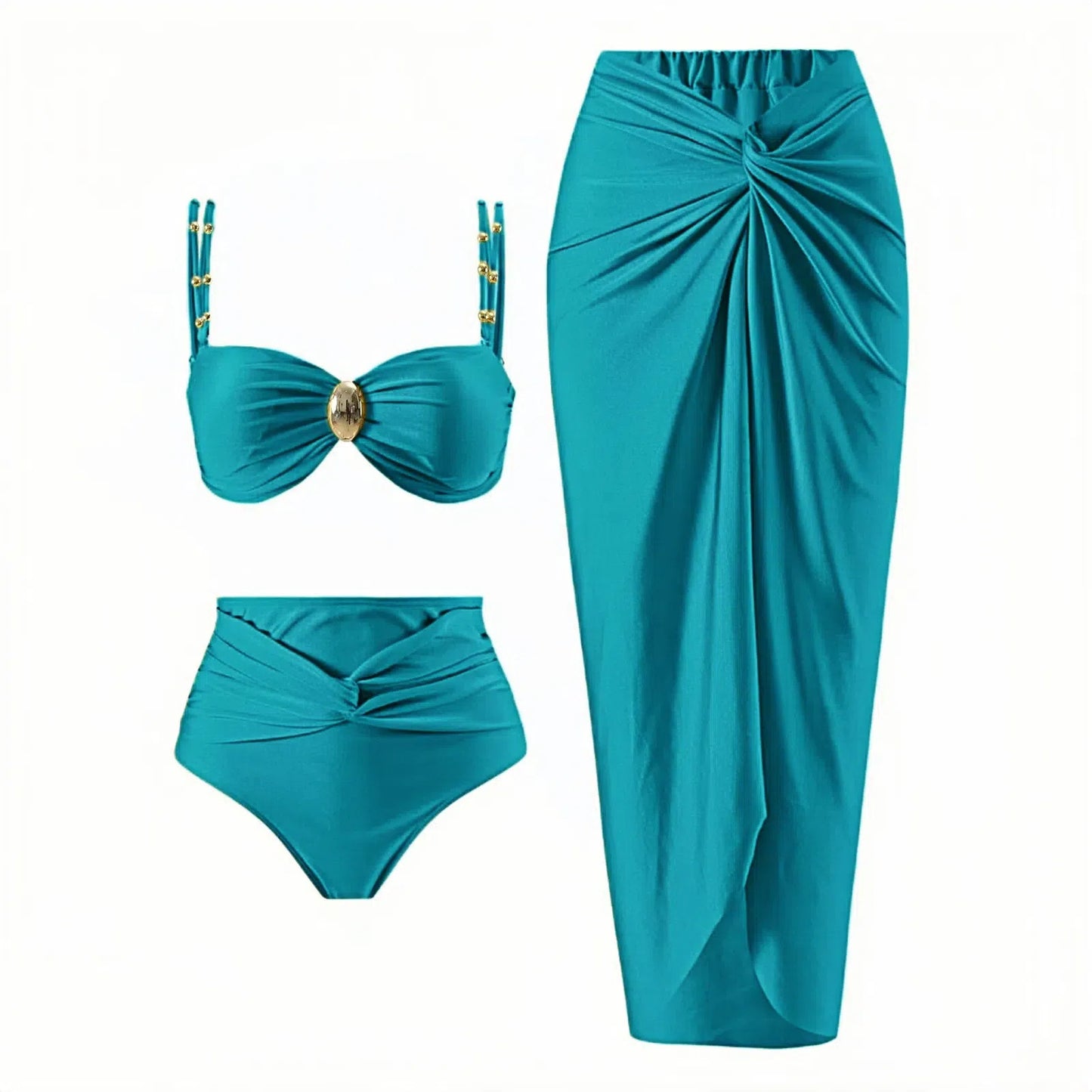 Split three piece bikini swimsuit set for women - E-Esther Clothing Store