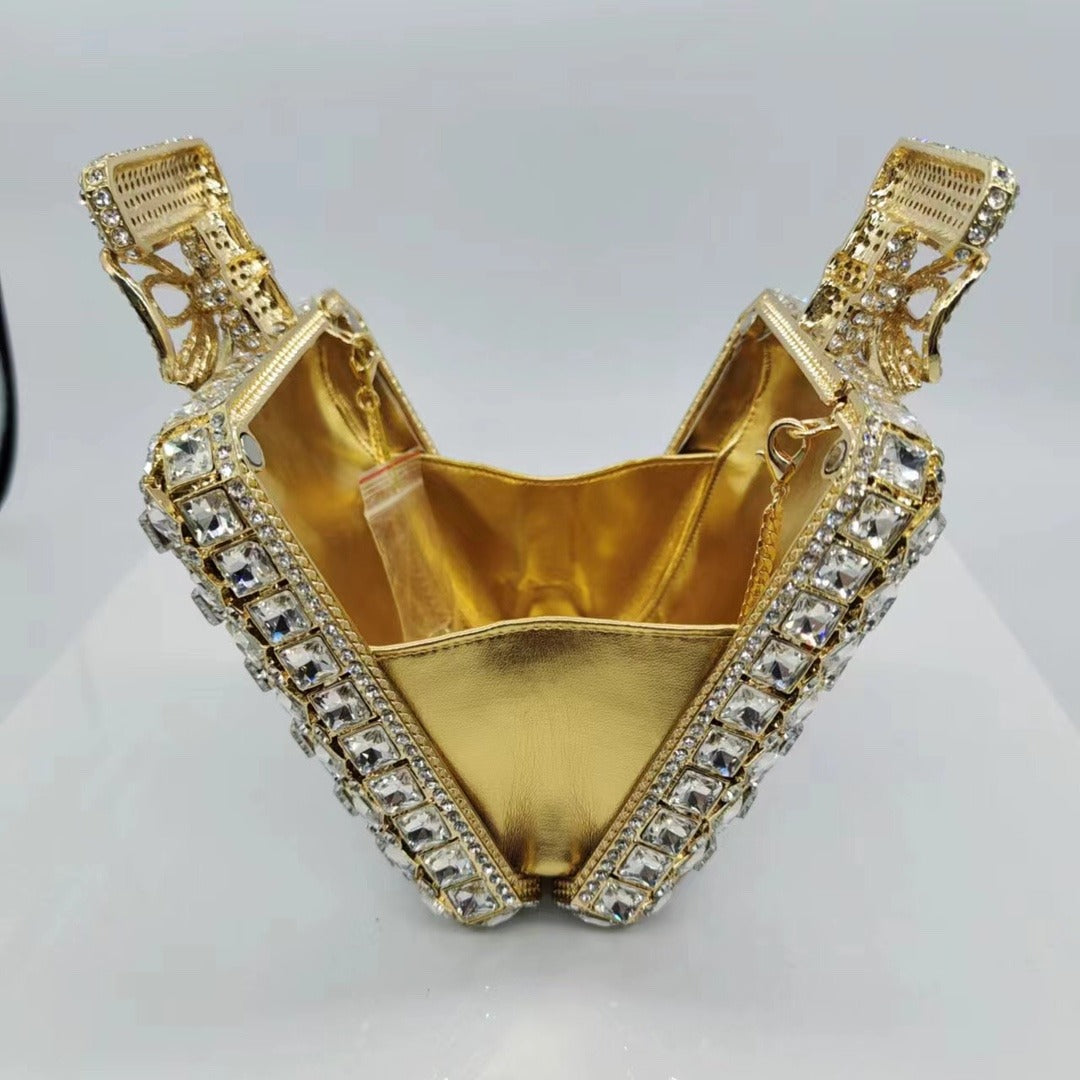 Perfume bottle with diamond hand bag Crystal Bag - E-Esther Clothing Store