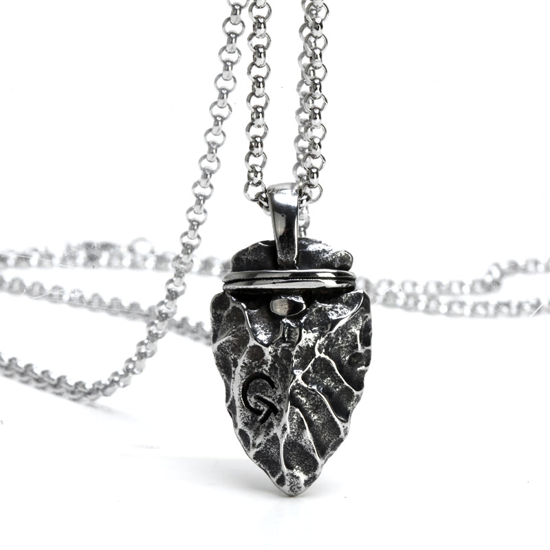 Necklace Men Stainless Steel Necklace for Mens Long Chain Layered Arrowhead Arrow Pendant Necklaces Jewelr - E-Esther Clothing Store