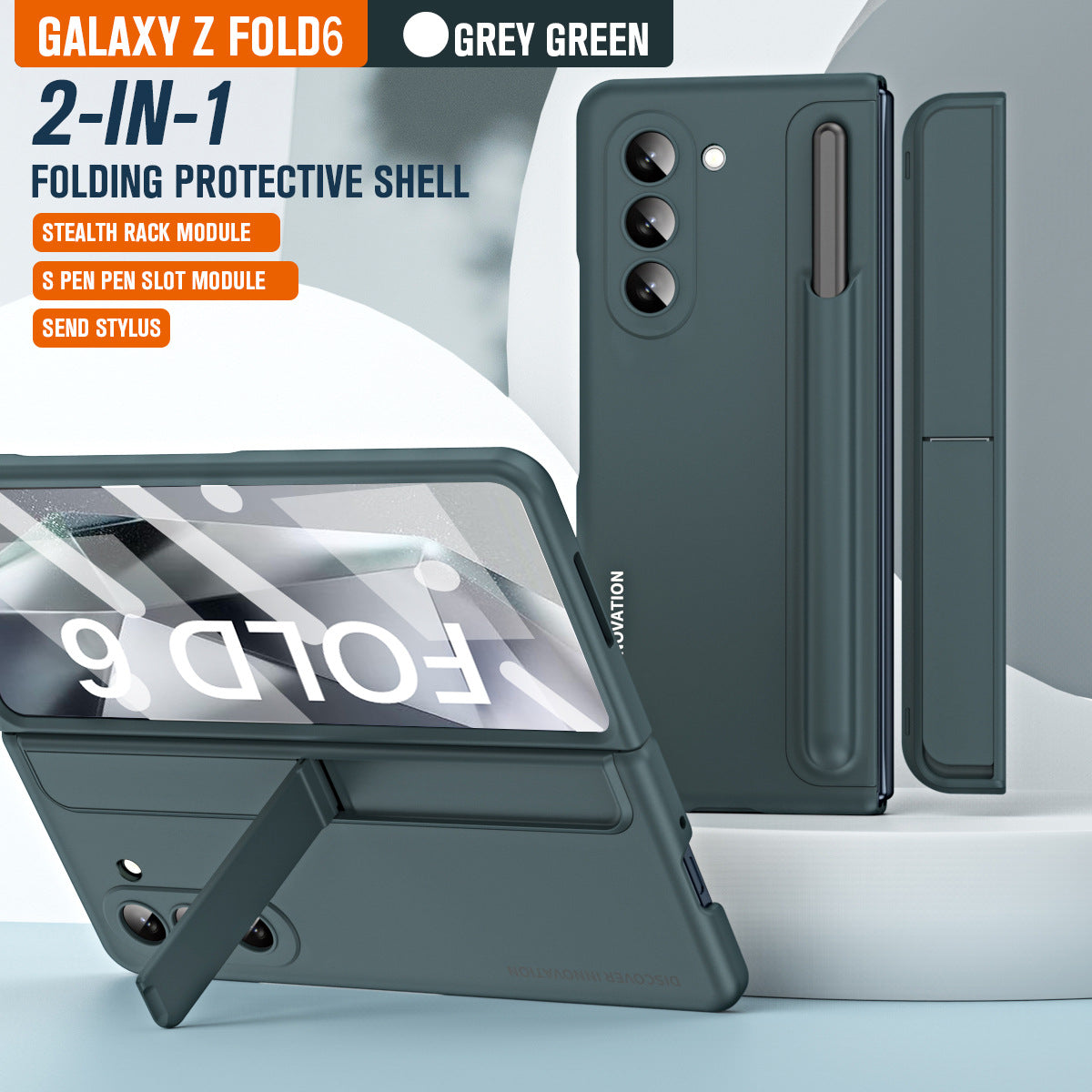 Samsung zfold 6 phone case FOLD5 folding screen pen slot bracket 2-in-1 all inclusive anti fall protective case is suitable - E-Esther Clothing Store