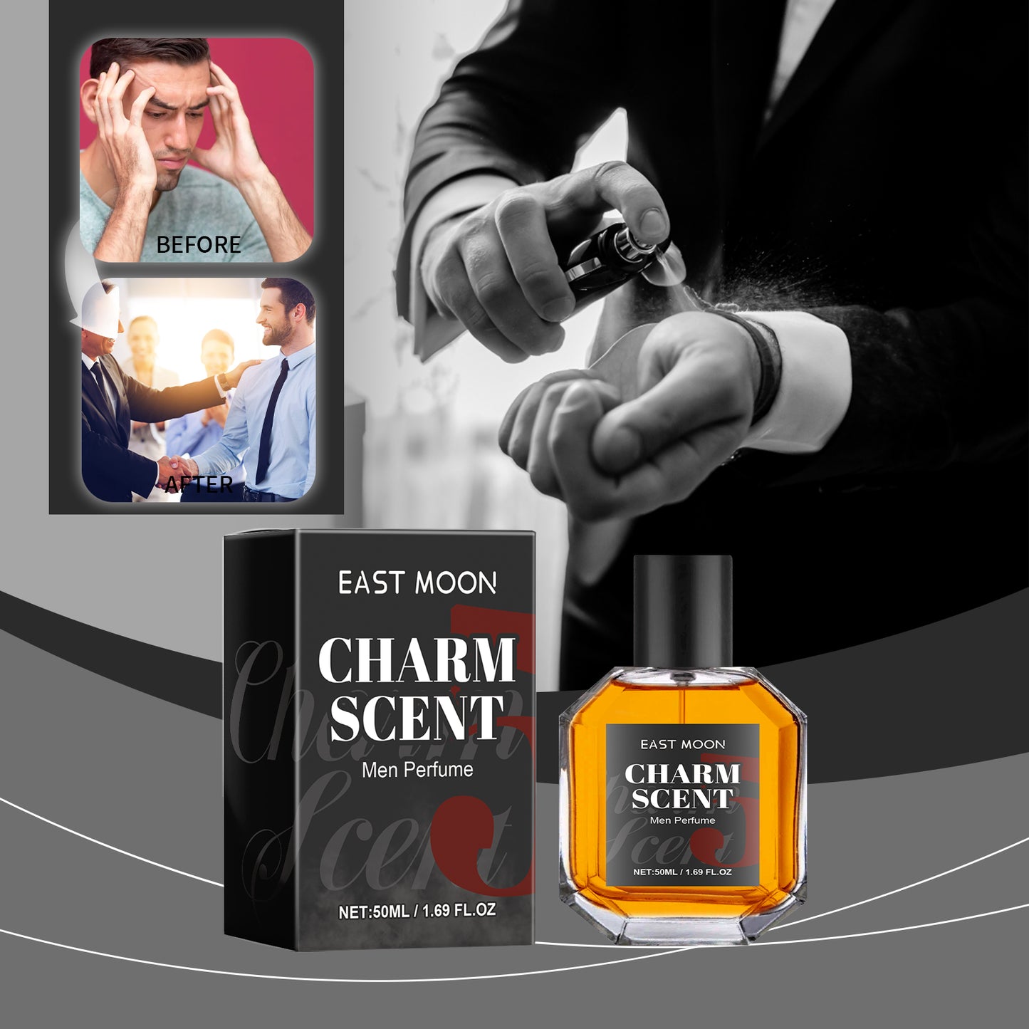 Men's Perfume, Long Lasting Light Fragrance Wood Fragrance Fresh Natural Release Men's Charm Perfume - E-Esther Clothing Store